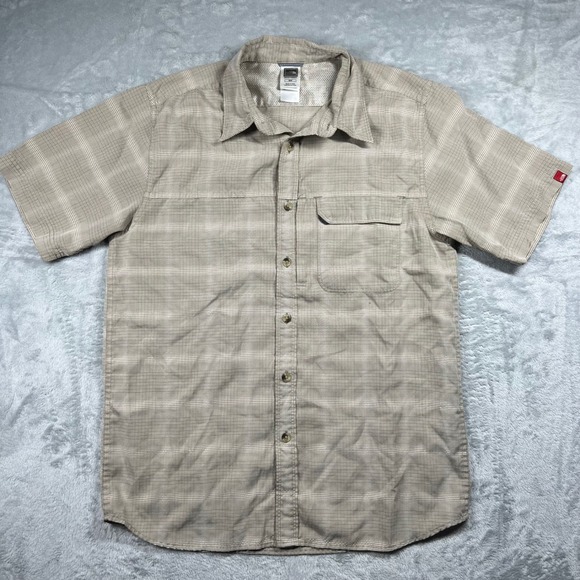 The North Face Other - The North Face Mens Tan Plaid Short Sleeve Hiking Shirt Vent Hidden Pocket Med